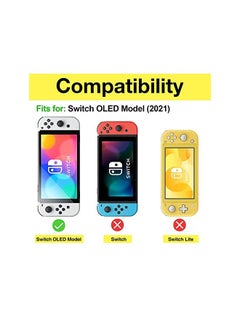 Procases for Nintendo Switch OLED 2021 Flip Case with 2 Pack Tempered Glass Screen Protectors, Flip Case with Magnetically Detachable Front Cover for Nintendo Switch OLED -Black  - Image 2