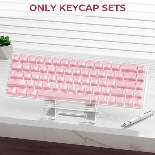 GMKWTL XVX Pink Keycaps, Crystal Jelly Keyboard Keycaps OEM Profile Side Printed Keycap Set Compatible with 61/68/84/87/98/100 ANSI Layout MX Switches Mechanical Keyboard - Image 2