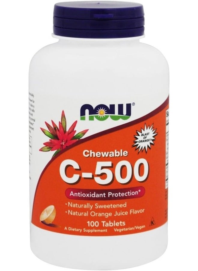 now NOW Foods C500 Chew Orange Xylitol (100 Count)  - Image 2