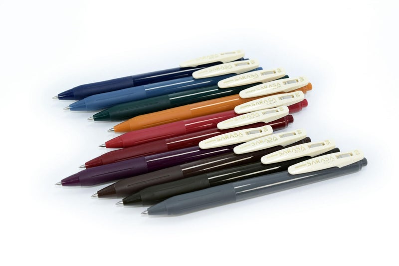 Zebra Pen قلم جيل زيبرا بن ساراسا كليب قابل للسحب، 0.5 مم نقطة رفيعة، ألوان حبر عتيقة متنوعة فاتحة وداكنة، قائم على الماء، مثالي للمكتب والمدرسة، المذكرات، تدوين الملاحظات واستخدام المخطط، 10-pack (47510) - Image 2