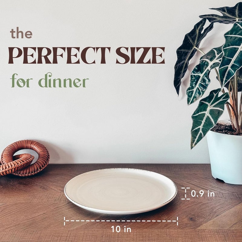 Mora Ceramic Helix Swirl Dinner Plates Set of 6 10in Modern Spiral Porcelain Dish Dinnerware for Kitchen Serving  Restaurants  Dishwasher Microwave Freezer Oven Safe Dishware  Snowy White - Image 2