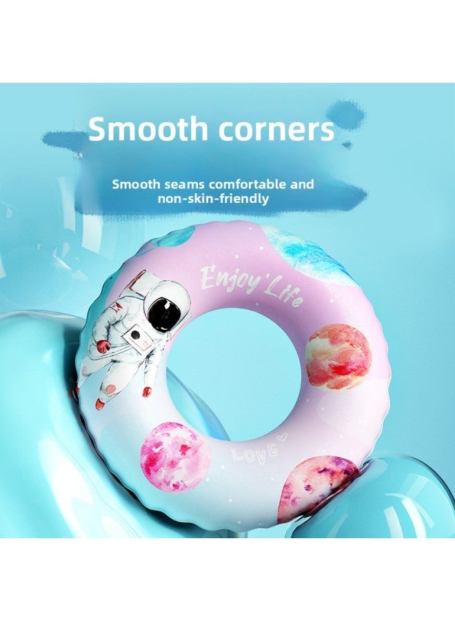 Generic Children's Swimming Ring Thickened Adult Cartoon Gradient Double-layer Swimming Ring Inflatable Baby Underarm Ring Wholesale-Inside Diameter After Inflation:90 Initial Lotus Green Speed Swim Ring  - Image 4