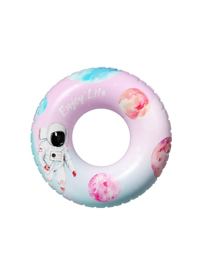 Generic Children's Swimming Ring Thickened Adult Cartoon Gradient Double-layer Swimming Ring Inflatable Baby Underarm Ring Wholesale-Inside Diameter After Inflation:90 Initial Lotus Green Speed Swim Ring  - Image 5