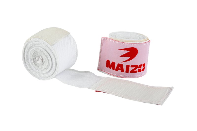 Maizo Stretchable Support Hand wrap, Workout/Boxing & Punching Great for MMA, Muay Thai, Martial Arts, Wrist Support for Adults (100, White) - Image 1