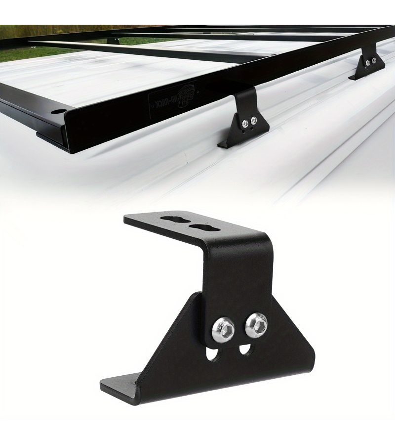 4Pcs Black ALPHARA Heavy Duty RV Roof Rack Bracket System Adjustable Height No Drill Mounting Kit for Campers Trucks Trailers Roof Rail Extension Brackets Installation Bolts - Image 2
