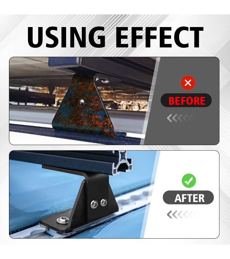 4Pcs Black ALPHARA Heavy Duty RV Roof Rack Bracket System Adjustable Height No Drill Mounting Kit for Campers Trucks Trailers Roof Rail Extension Brackets Installation Bolts - Image 5