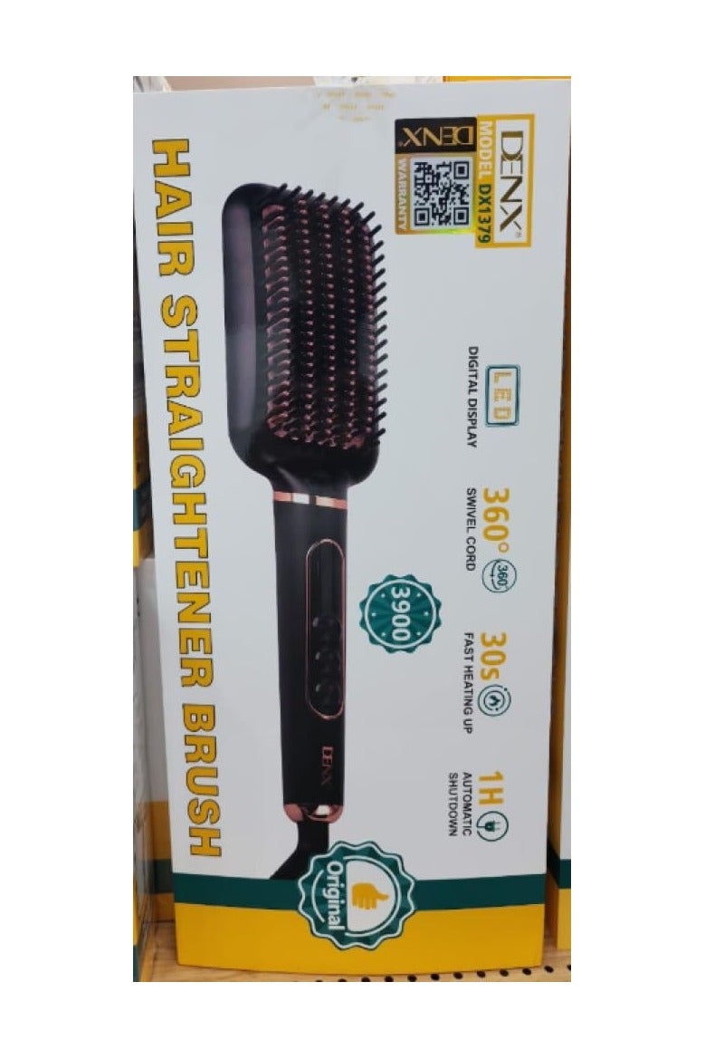 DENX DX1379 Thermal Hair Straightener Brush, Digital Display, Multi-Temperature, Fast Heating - Image 3