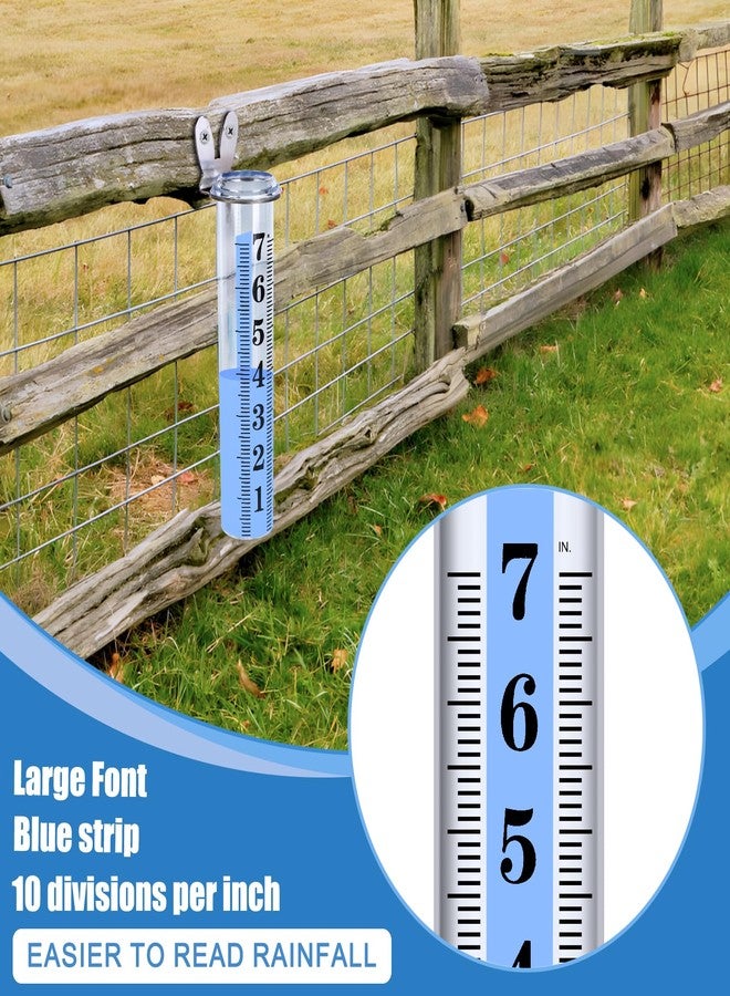 HQcontL Accurate Rain Gauge Outdoor,7" Rain Gauges Outdoors Best Rated with Stainless Steel Rack Holder, Thickened Plastic Large Precise rain Measure Guage for Yard Fence Garden Lawn Farm - Image 3