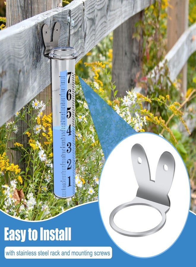 HQcontL Accurate Rain Gauge Outdoor,7" Rain Gauges Outdoors Best Rated with Stainless Steel Rack Holder, Thickened Plastic Large Precise rain Measure Guage for Yard Fence Garden Lawn Farm - Image 4