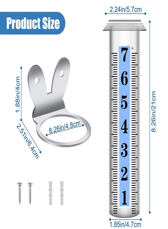 HQcontL Accurate Rain Gauge Outdoor,7" Rain Gauges Outdoors Best Rated with Stainless Steel Rack Holder, Thickened Plastic Large Precise rain Measure Guage for Yard Fence Garden Lawn Farm - Image 5