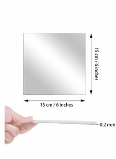 NIBEMINENT Wall Mirror Stickers Set 16 PCS Self Adhesive Plastic Flexible Square Decorative Mirrors Tile Silver Sticker for Glass DIY Home Art Room Decor Foil  - Image 2