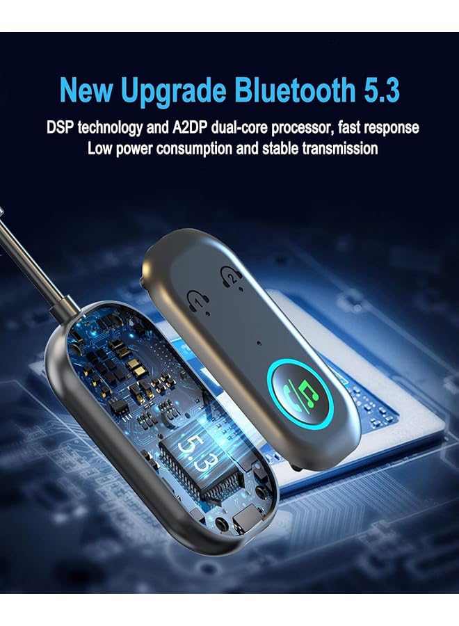 NALACAL جهاز إرسال واستقبال بلوتوث 5.3، محول بلوتوث 2 في 1 للطائرات، جهاز إرسال بلوتوث لسماعات الرأس، التلفزيون، ستيريو المنزل، مكبرات الصوت، السيارة، اتصال بلوتوث مزدوج - Image 5