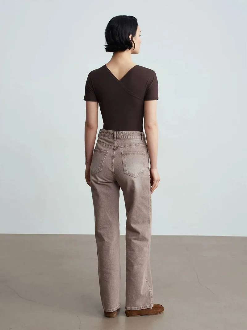 Dilvin DILVIN High-Waist Straight-Leg Denim Jeans