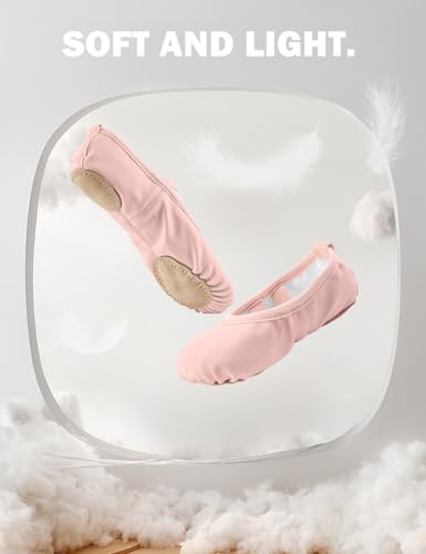 EQSJIU Girls Ballet Shoes Boys Ballet Pink Heel to Toe 72.83 Inch Ballet Shoes for Girls 5-6 Years - Image 3