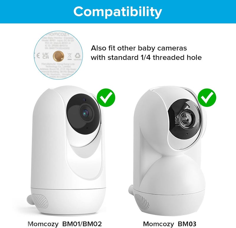 wochel Adjustable Baby Monitor Mount Compatible with Momcozy BM01BM02BM03 Video Baby Camera Easy to Assemble Universal Baby Monitor Stand - Image 2