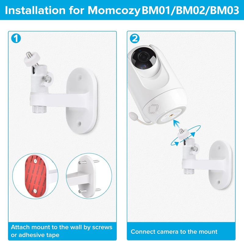 wochel Adjustable Baby Monitor Mount Compatible with Momcozy BM01BM02BM03 Video Baby Camera Easy to Assemble Universal Baby Monitor Stand - Image 5