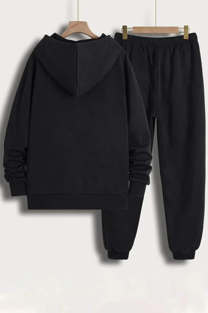 ONLYTRENDWEAR Unisex Michigan Printed Tracksuit Set L. Black