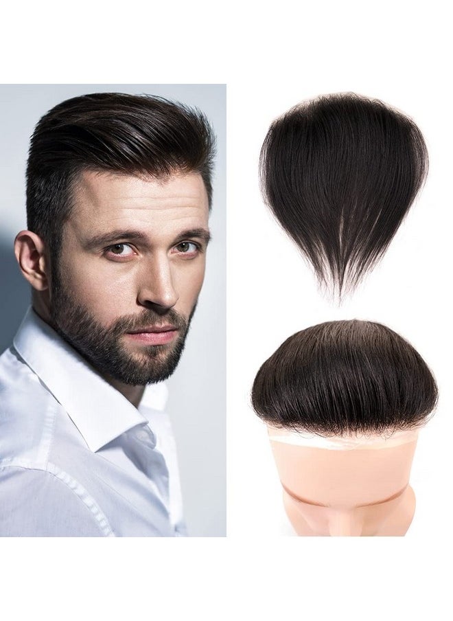 Lordhair - Ordhair Hairline Toupee Frontal Hairpiece Men'S Toupee 100% European Hair System Vshape Human Hair Natural Hairline Replacement System 6 * 1.5 Inch Hairline Toupee For Men Jet Black 1 - Image 1