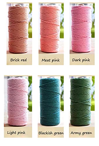 flipped 100% Natural Macrame Cotton Cord,3mm x109 Yards Twine String Cord Colored Cotton Rope Craft Cord for DIY Crafts Knitting Plant Hangers Christmas Wedding Décor (Red, 3mm*109yards) - Image 4