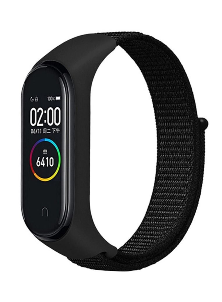 Nylon Strap Suitable for Xiaomi Miband 7/6/5/4 Sports Watchband Black - Image 1