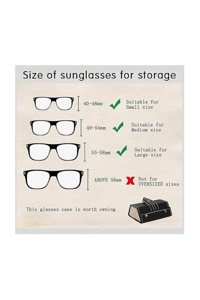 خاجول صندوق منظّم نظارات شمسية قابل للطي بثلاث فتحات، حامل نظارات معلّق للسفر، حافظة نظارات متنقلة، حامل نظارات شمسية متعدد وقابل للترتيب للرجال والنساء - Image 5