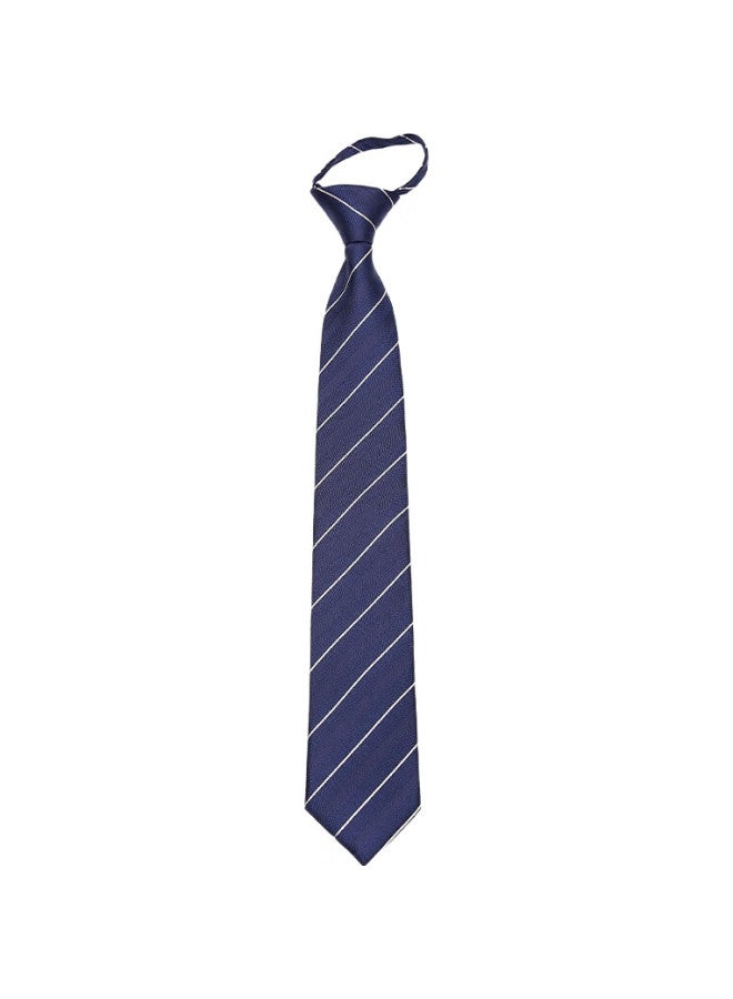 NORTHROP MARTIN Nose Martin Silk Tie, Pre-Tied, Men'S Formal Wear, Business, Groom, Lazy, Easy Pull, Zipper, Blue Striped, Lr1105 - Image 1