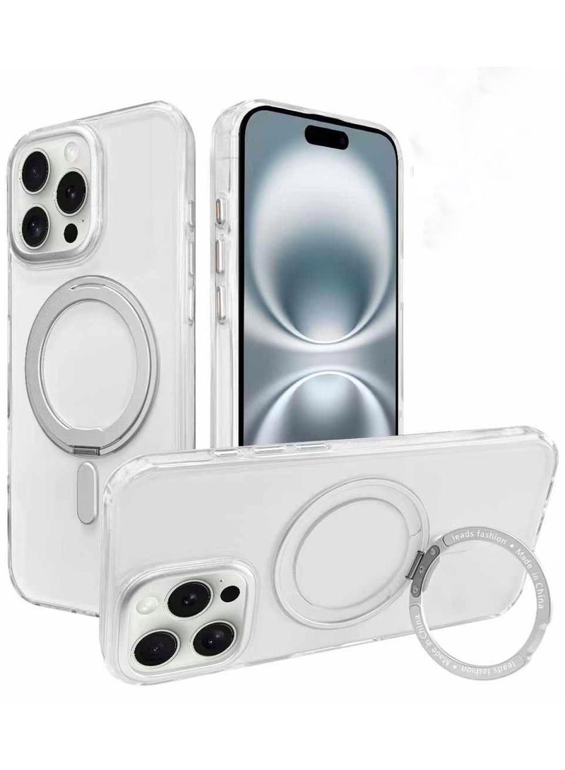 umbrella iPhone 14 Pro Max MagSafe Case with Magnetic Invisible Stand,【Full Shockproof Protection】Matte Back Phone Cover with Magnet Kickstand for Apple 14 Pro Max silver - Image 1