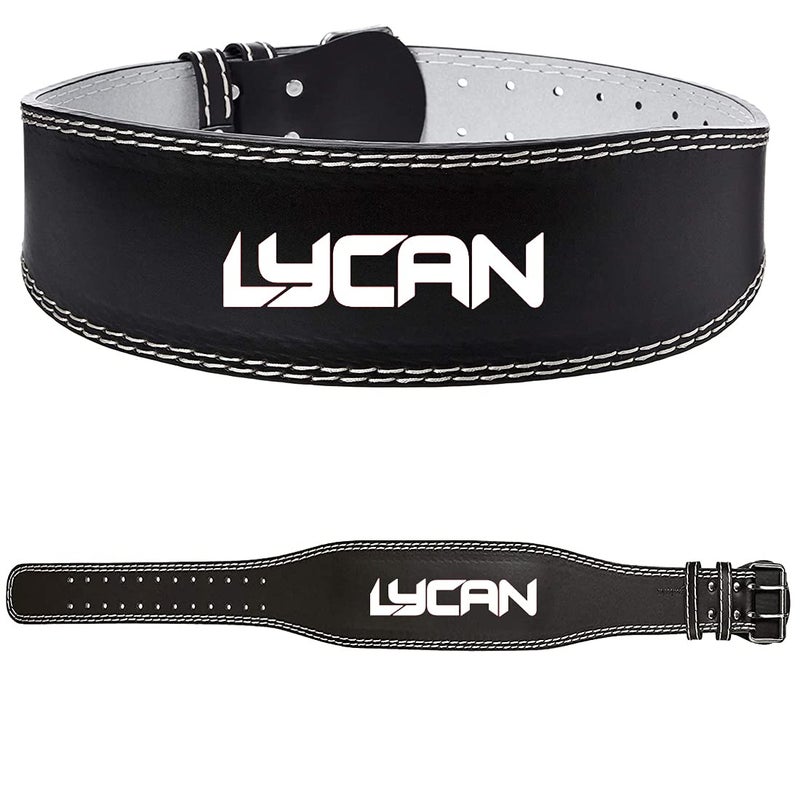 Lycan Leather Weight Lifting Belt - 4 Inches Wide Padded Gym Belt for Men and Women - Back Support for Weightlifting (MEDIUM) - Image 4