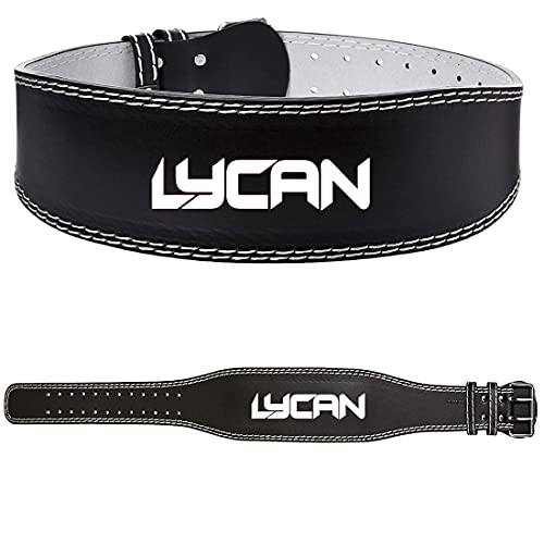 Lycan Leather Weight Lifting Belt - 4 Inches Wide Padded Gym Belt for Men and Women - Back Support for Weightlifting (MEDIUM) - Image 1