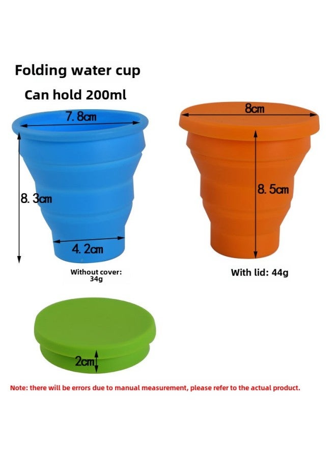 Hard Silicone Folding Cup Creative Travel Mouthwash Cup Foldable Portable Water Cup Folding Travel Outdoor Water Cup-Color:♥❣No Cover With Reinforcement Ring❣♥-Capacity:♥❣Grey❣♥ - Image 3