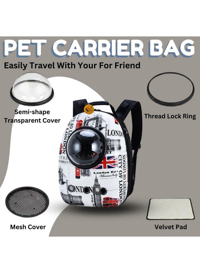 Dog London Print Printed Space, Astronaut Bag Dog Space Pet Backpack Out Portable Travel Backpack For Travel, Hiking, Designed With Breathable Space, Ventilated