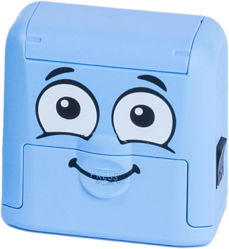 Colop MARKY C166666 Stamp Set in Light Blue, with Black Ink for Labelling Various Items and Clothes, Includes Interchangeable Stamp, Tweezers and Sticker, Blue - Image 1