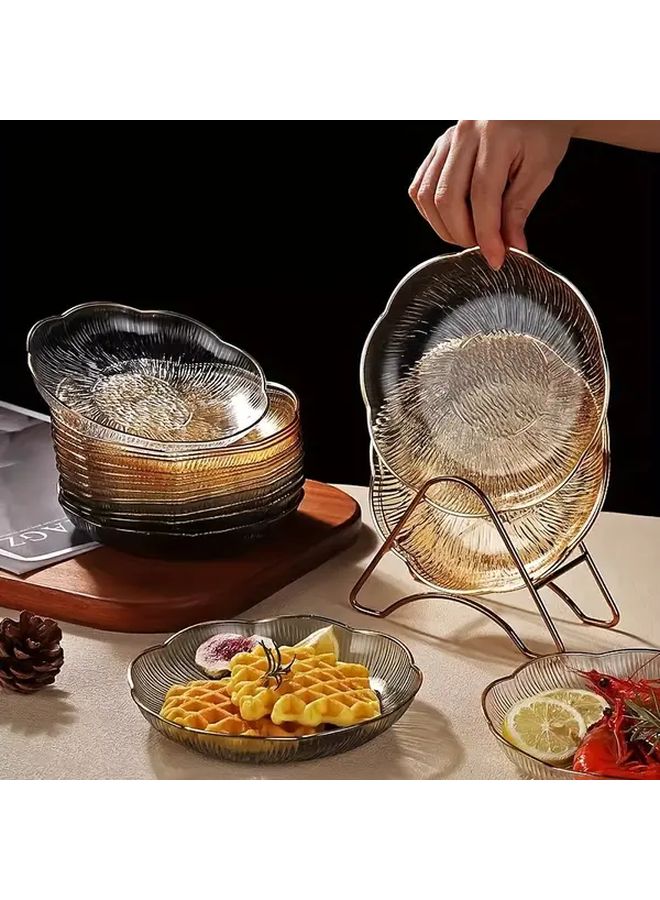 Amber 8pcs Reusable Ice Pattern Serving Plates Dishwasher Safe For Wedding Party - Image 4