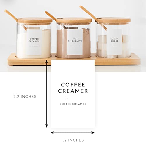 SAVVY & SORTED Coffee Bar Essentials Labels Stickers | 72 Coffee Syrup Labels Coffee Station Organizer - Image 3