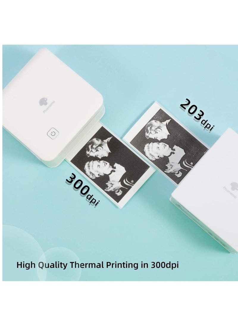 phomemo - Phomemo M02 Pro 300dpi High Resolution Wireless Bluetooth Thermal Printer Portable Mini Pocket Printer Thermal Photo Printer Mobile Printer Sticker Maker for iPhone and Android Phones - Image 1