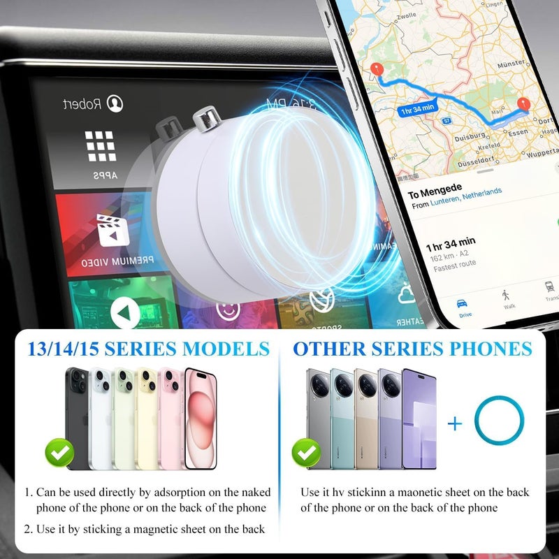 TMOHRA Vacuum Suction Magnetic Car Phone Holder,Double-Sided Upgrade Suction 360° Rotatable & Folding Phone Mount with Strong Grip,Hands-Free Use in Car/Gym/Mirror for All Phones (White) - Image 5