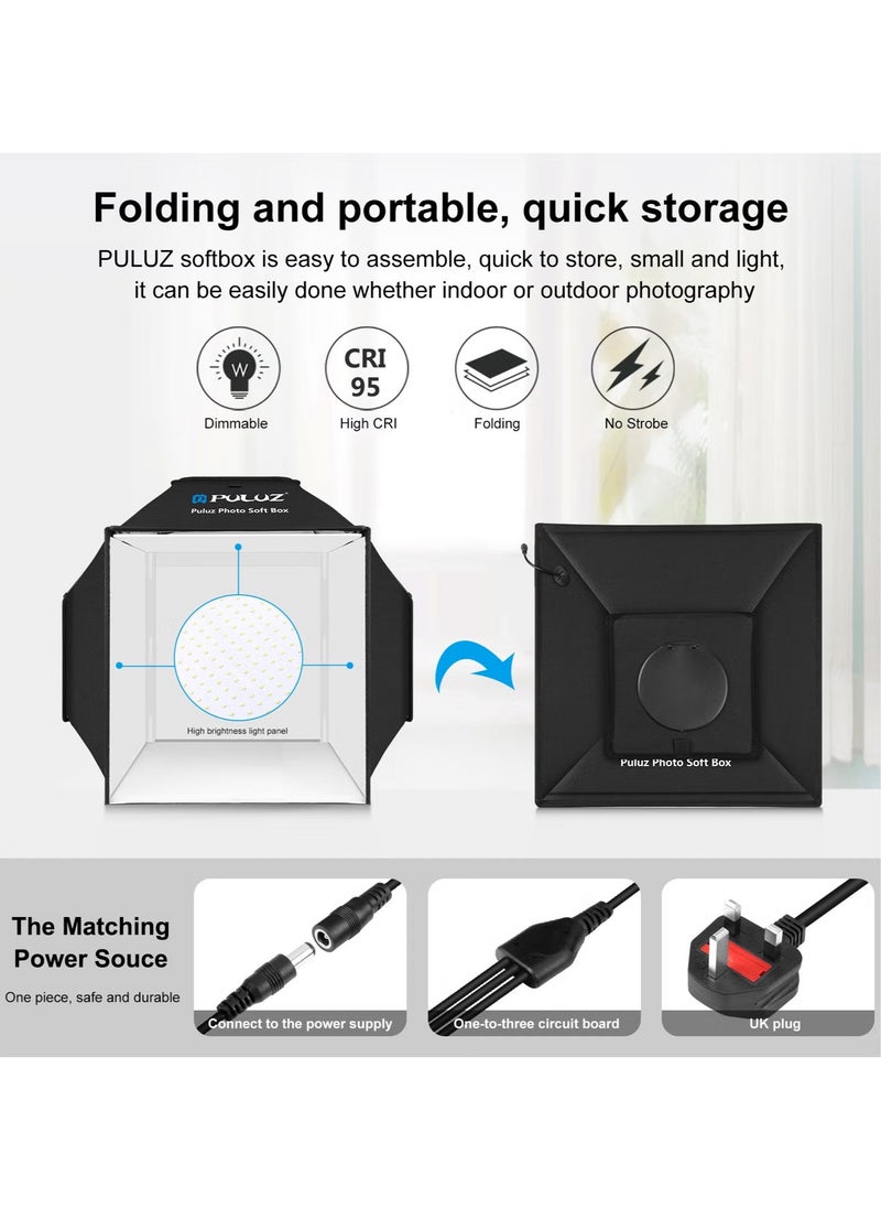 PULUZ - Upgrade Light Box & Soft Box 40cm 16"x16" Inches Professional Shooting Tent with 480 LED Lights Photo Studio Light Box Photography with 4 Color PVC Backdrops for Jewelry and Product Photography - Image 1