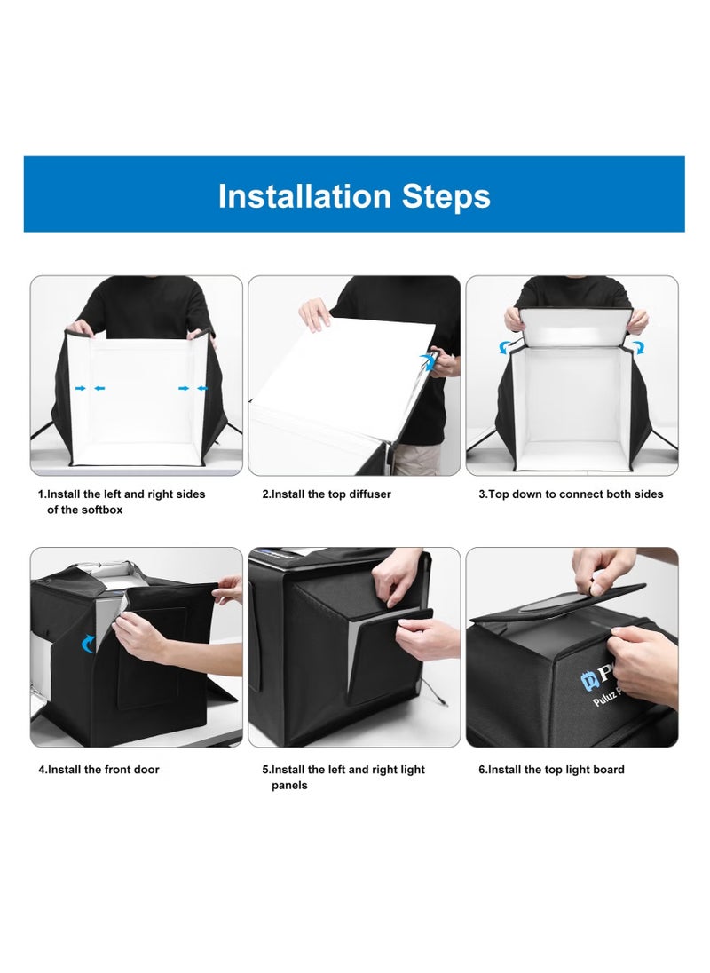 PULUZ - Upgrade Light Box & Soft Box 40cm 16"x16" Inches Professional Shooting Tent with 480 LED Lights Photo Studio Light Box Photography with 4 Color PVC Backdrops for Jewelry and Product Photography - Image 1