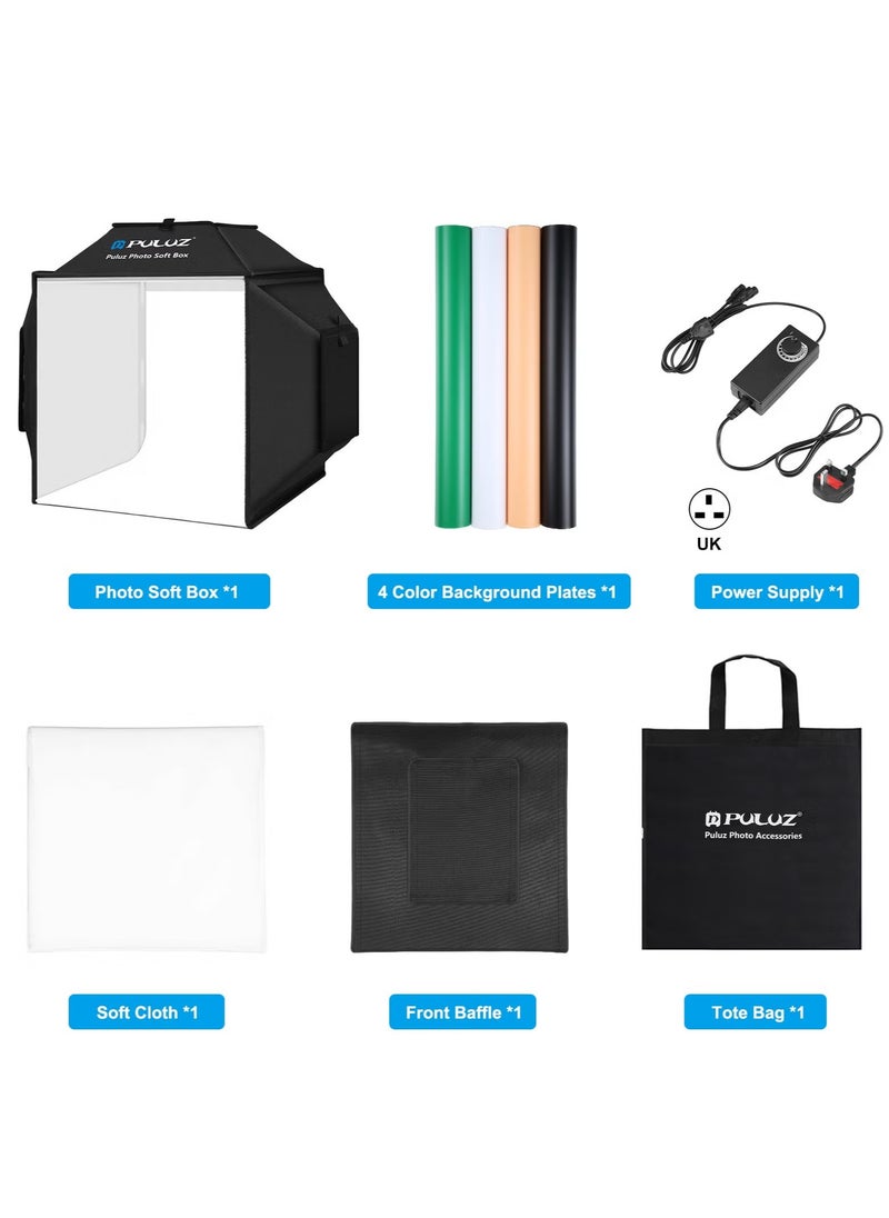 PULUZ - Upgrade Light Box & Soft Box 40cm 16"x16" Inches Professional Shooting Tent with 480 LED Lights Photo Studio Light Box Photography with 4 Color PVC Backdrops for Jewelry and Product Photography - Image 1