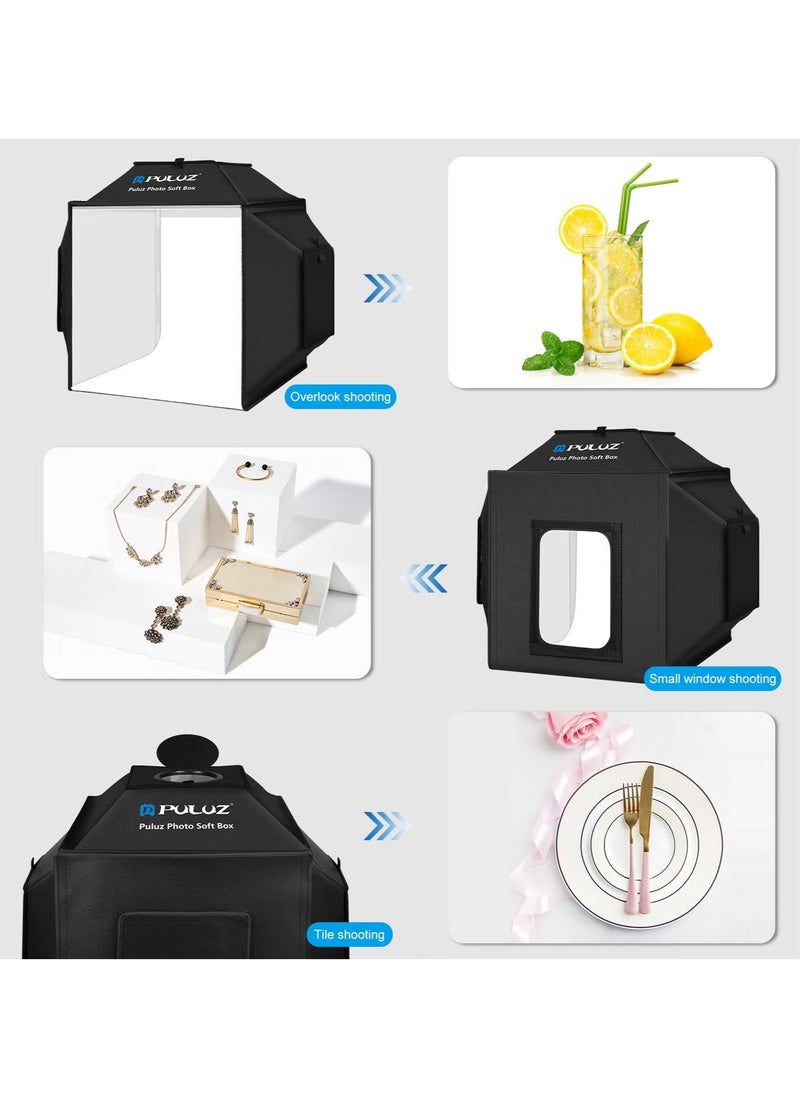 PULUZ - Upgrade Light Box & Soft Box 40cm 16"x16" Inches Professional Shooting Tent with 480 LED Lights Photo Studio Light Box Photography with 4 Color PVC Backdrops for Jewelry and Product Photography - Image 1