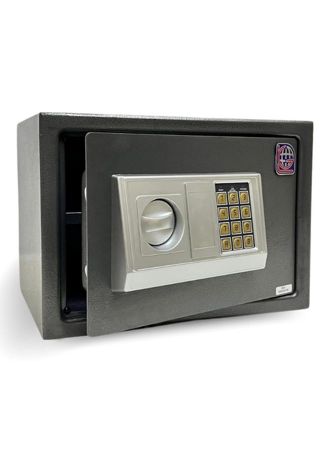 LOTFY GROUP Electronic Digital Safe - Dual Entry Lock Box with 2 Override Keys - Personal Home Safe for Medicine, Jewelry, Handguns, and More by LOTFY GROUP (Gray) ( H25 * W35 * D25 CM )  - Image 1