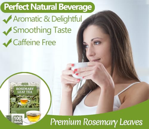 ULTHMOK Premium Rosemary Tea Bags, 100 Teabags. Made with 100% Pure Natural Rosemary Leaves,No Additives & Caffeine Free. - Image 4