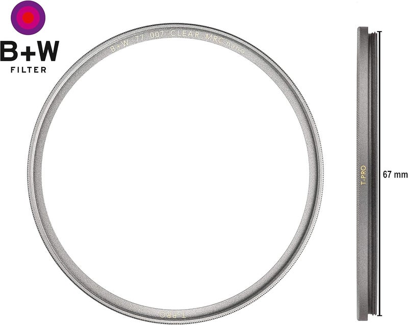 BW B + W Clear Protection Filter for Camera Lens – Ultra Slim Titan Mount (T-PRO), 007, HTC, 16 Layers Multi-Resistant and Nano Coating, Photography Filter, 67 mm - Image 3