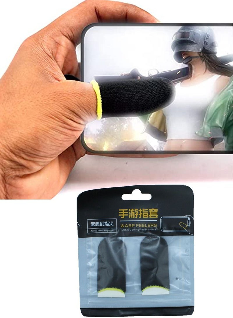 Wasp High Quality Gaming Finger Sleeves for Mobile Gaming, Super Highly Sensitive Feelers Smooth Operation Sweat Absorbing Odorless Breathable Seamless Finger Sleeve for PUBG and much other games play  - Image 2