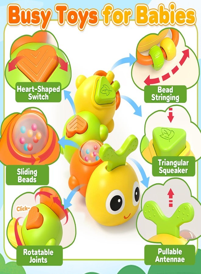 Chilvil Montessori Sensory Toy for Baby 1 year old, Caterpillar Busy Board for Toddler 12-18 Month Airplane Travel Toy Roadtrip Car Activities 1st Birthday Gift Valentine Day Gift Easter Stocking Stuffer - Image 3