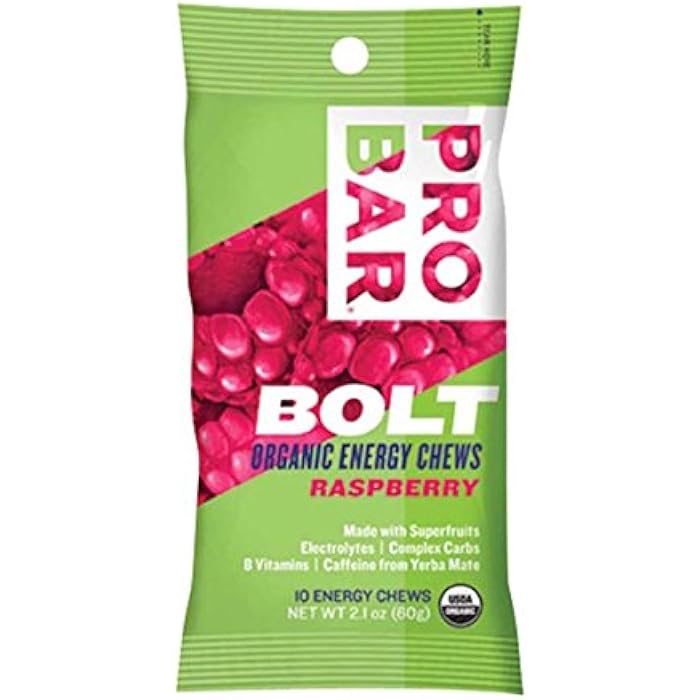 Probar Bolt Organic Energy Chews, Raspberry, 2.1 oz