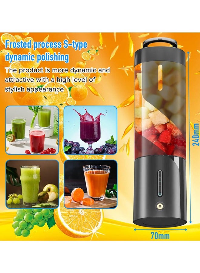 Portable Blender, Personal Size Blender for Shakes and Smoothies with 6 Ultra Sharp Blades, 16 Oz Mini Blender USB Rechargeable Magnetic for Travel, Picnic, Office, Gym(Black)  - Image 2