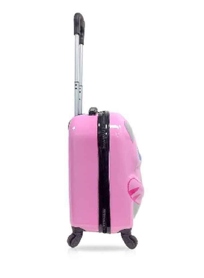 توتشي حقيبة عربة أطفال بمقبض تلسكوبي وبطبعة قطة لطيفة باللونين الوردي والرمادي، 18 انش T0394 - Image 3