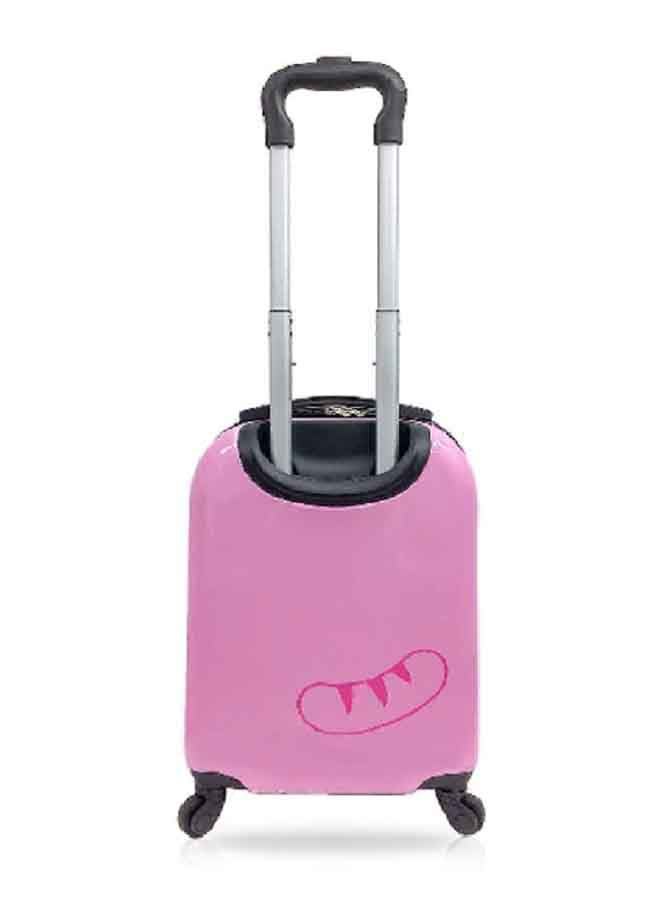 توتشي حقيبة عربة أطفال بمقبض تلسكوبي وبطبعة قطة لطيفة باللونين الوردي والرمادي، 18 انش T0394 - Image 4