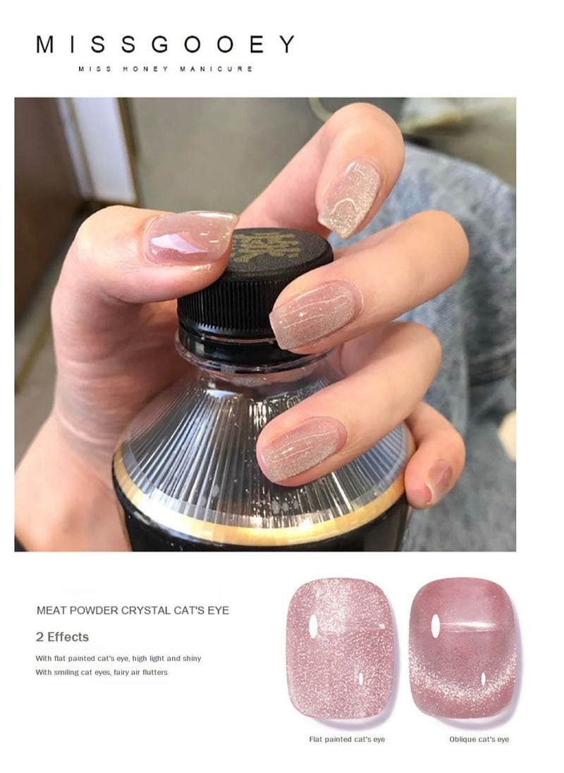Miss Gooey Nail Polish Set Gel Nail Polish Cat Eye Color Change Glitter with Magnetic Stick Kit Super Shiny Color Long Lasting UV LED Needs Quick Drying Magnetic Art Manicure DIY At Home Soak for Women  - Image 2